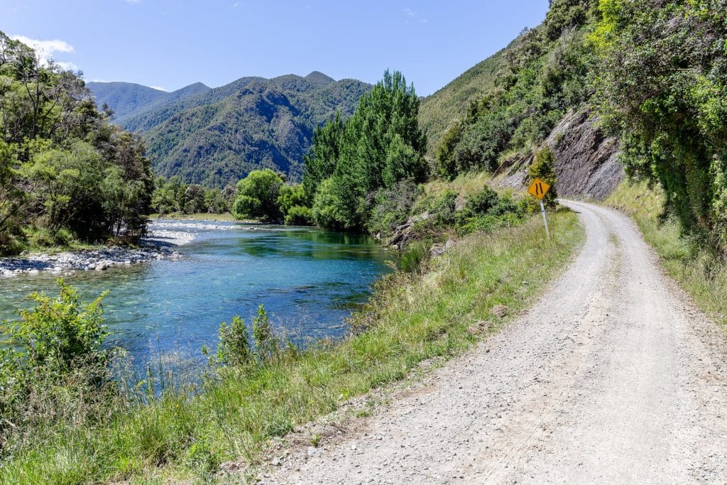 A gravel road leading to the Back and Beyond section of The Great Taste Trail